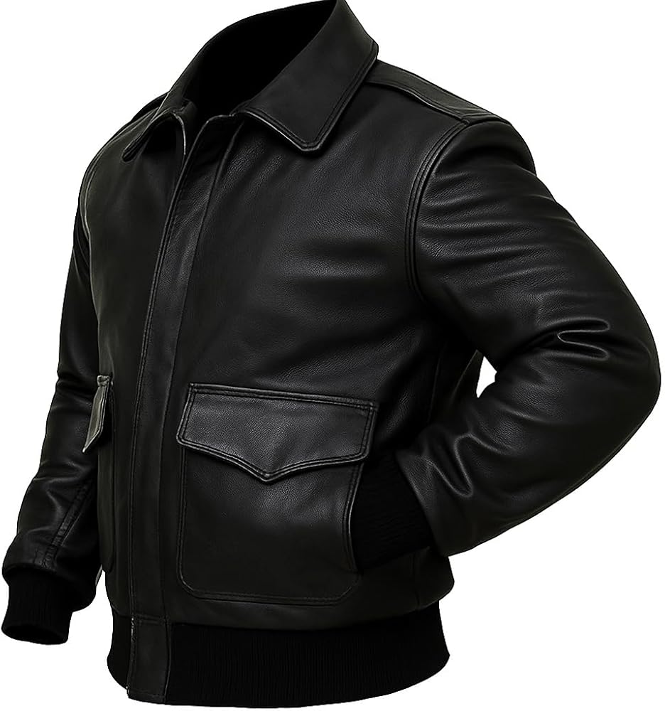 Lashvine Mens Air Force Bomber Jacket A2 Pilot Jacket USAAF Pilot